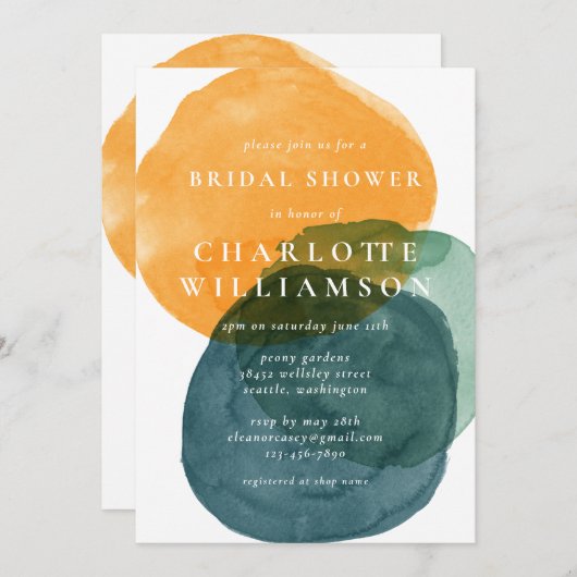 Geel en Blauwgroen Vrijgezellenfeest voor Abstract Kaart (Voorkant / Achterkant)