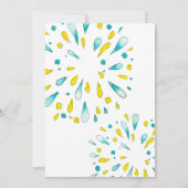 Geel en Blauwgroen vuurwerktuig, Vuurdag Kaart (Achterkant)