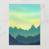 Geel en Blauwgroen Waterverf gebergte Briefkaart (Voorkant)