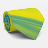 Geel en Blauwgroen zwijn Stropdas (Opgerold)