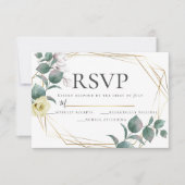 Geel en Blush Peony Magnolia Wedding RSVP Kaart (Voorkant)