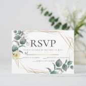 Geel en Blush Peony Magnolia Wedding RSVP Kaart (Staand voorkant)