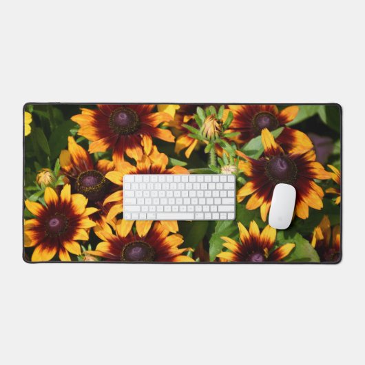 Geel en Brons Gekleurde Rudbeckias Bloemen Bureaumat (Keyboard & Muis)