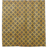 Geel en Bronze Diamond Burst Pattern Douchegordijn (Voorkant)
