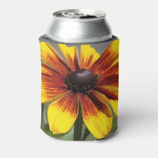 Geel en Bronze Rudbeckia Floral Koelbox Blikjeskoeler (Blikje Achterkant)