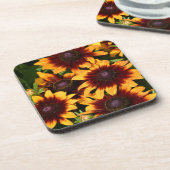 Geel en Bronze Rudbeckias Floral Bier Onderzetter (Linkerzijde)