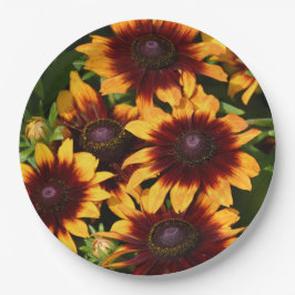 Geel en Bronze Rudbeckias Floral Papieren Bordje