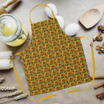 Geel en Bronze Rudbeckias Floral Pattern Schort