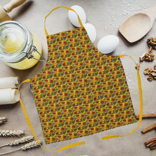 Geel en Bronze Rudbeckias Floral Pattern Schort