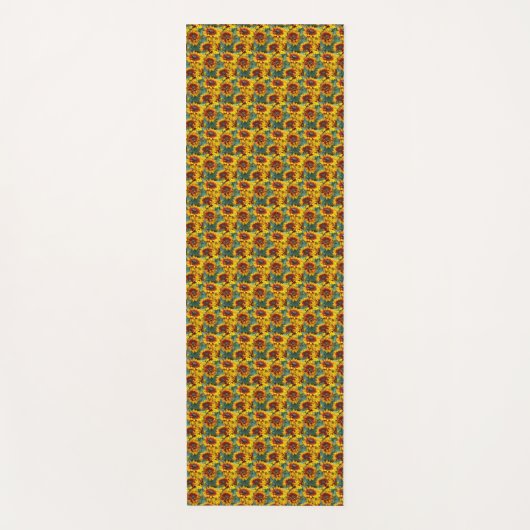 Geel en Bronze Rudbeckias Floral Pattern Yogamat (Voorkant)
