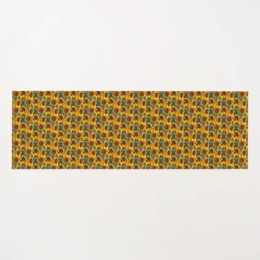 Geel en Bronze Rudbeckias Floral Pattern Yogamat (Voorkant (horizontaal))