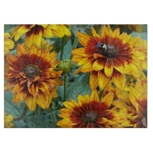 Geel en Bronze Rudbeckias Floral Snijplank (Voorkant)