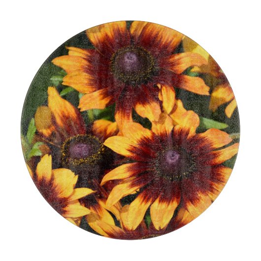 Geel en Bronze Rudbeckias Floral Snijplank (Voorkant)