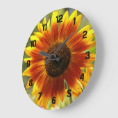 Geel en Bronze Zonnebloem Grote Klok (Hoek)