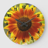 Geel en Bronze Zonnebloem Grote Klok (Voorkant)