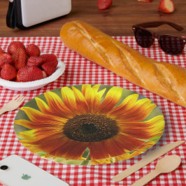 Geel en Bronze Zonnebloem Papieren Bordje