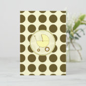 Geel en bruin Baby shower Kaart (Staand voorkant)