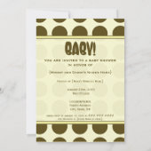 Geel en bruin Baby shower Kaart (Achterkant)