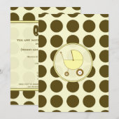 Geel en bruin Baby shower Kaart (Voorkant / Achterkant)