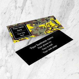 Geel en Bruin Camo, Camouflage, Militair, Leger Mini Visitekaartje