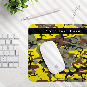 Geel en Bruin Camo, Camouflage, Militair, Leger Muismat
