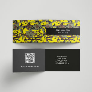 Geel en Bruin Camo, Camouflage, Militair, Leger Visitekaartje
