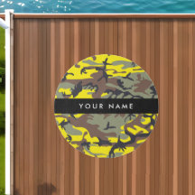 Geel en bruin Camouflage Jouw naam Personaliseren