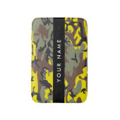 Geel en bruin Camouflage Jouw naam Personaliseren Badmat (Voorkant Verticaal)