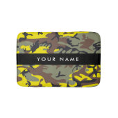 Geel en bruin Camouflage Jouw naam Personaliseren Badmat (Voorkant)