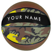Geel en bruin Camouflage Jouw naam Personaliseren Basketbal (Voorkant)