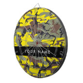 Geel en bruin Camouflage Jouw naam Personaliseren Dartbord (Voorkant Rechts)