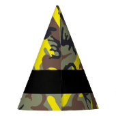 Geel en bruin Camouflage Jouw naam Personaliseren Feesthoedjes (Achterkant)