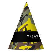 Geel en bruin Camouflage Jouw naam Personaliseren Feesthoedjes (Links)