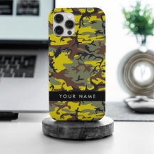 Geel en bruin Camouflage Jouw naam Personaliseren