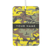 Geel en bruin Camouflage Jouw naam Personaliseren Luchtverfrisser (Voorkant)