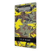 Geel en bruin Camouflage Jouw naam Personaliseren Mini Klembord (Angled2)