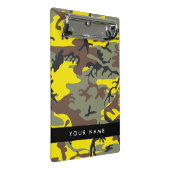 Geel en bruin Camouflage Jouw naam Personaliseren Mini Klembord (Schuin)