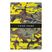 Geel en bruin Camouflage Jouw naam Personaliseren Mini Klembord (Achterkant)