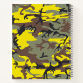 Geel en bruin Camouflage Jouw naam Personaliseren Notitieboek (Achterkant)