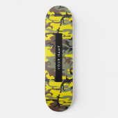 Geel en bruin Camouflage Jouw naam Personaliseren Persoonlijk Skateboard (Voorkant)
