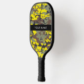 Geel en bruin Camouflage Jouw naam Personaliseren Pickleball Paddle (Links)