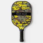 Geel en bruin Camouflage Jouw naam Personaliseren Pickleball Paddle (Voorkant)