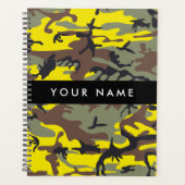 Geel en bruin Camouflage Jouw naam Personaliseren Planner (Voorkant)