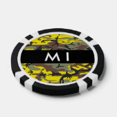 Geel en bruin Camouflage Jouw naam Personaliseren Poker Chips (Enkel)