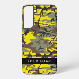 Geel en bruin Camouflage Jouw naam Personaliseren Samsung Galaxy Hoesje