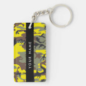 Geel en bruin Camouflage Jouw naam Personaliseren Sleutelhanger (achterkant)