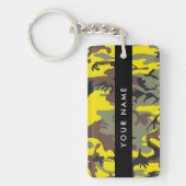 Geel en bruin Camouflage Jouw naam Personaliseren Sleutelhanger (Voorkant)
