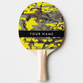 Geel en bruin Camouflage Jouw naam Personaliseren Tafeltennisbatje (Voorkant)