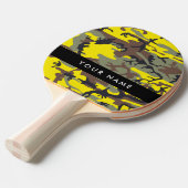 Geel en bruin Camouflage Jouw naam Personaliseren Tafeltennisbatje (Voorkant Gekanteld)
