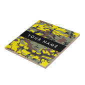 Geel en bruin Camouflage Jouw naam Personaliseren Tegeltje (Zijkant)
